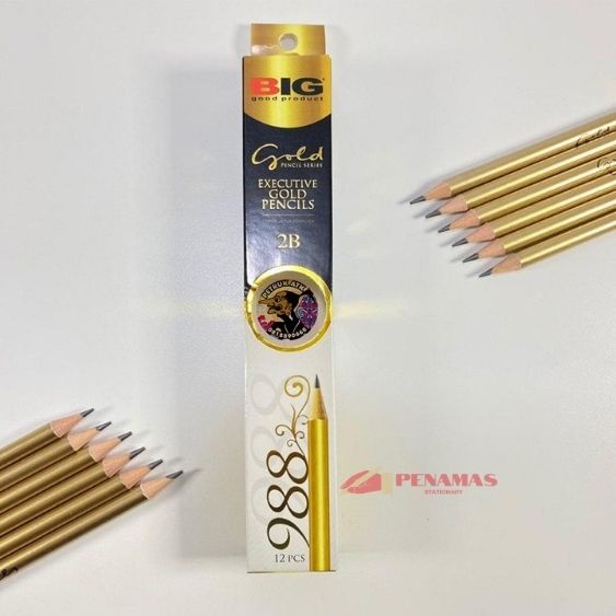 

[PENAMAS] PENCIL / PENSIL 2B BIG GOLD NO.988 / 1PAK (12PCS)