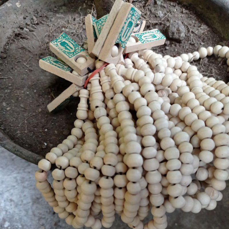 tasbih 33 warna  putih tulang  untuk souvenir hajian nikahan hajatan lainnya termurah terlengkap