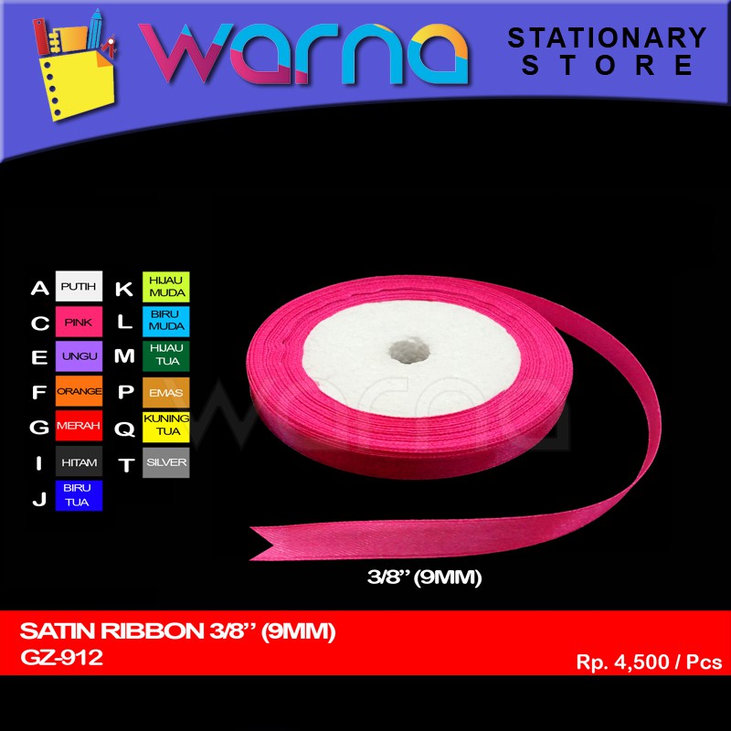 

PITA SATIN KAIN RIBBON 9 MM 3/8 INCH GZ-912