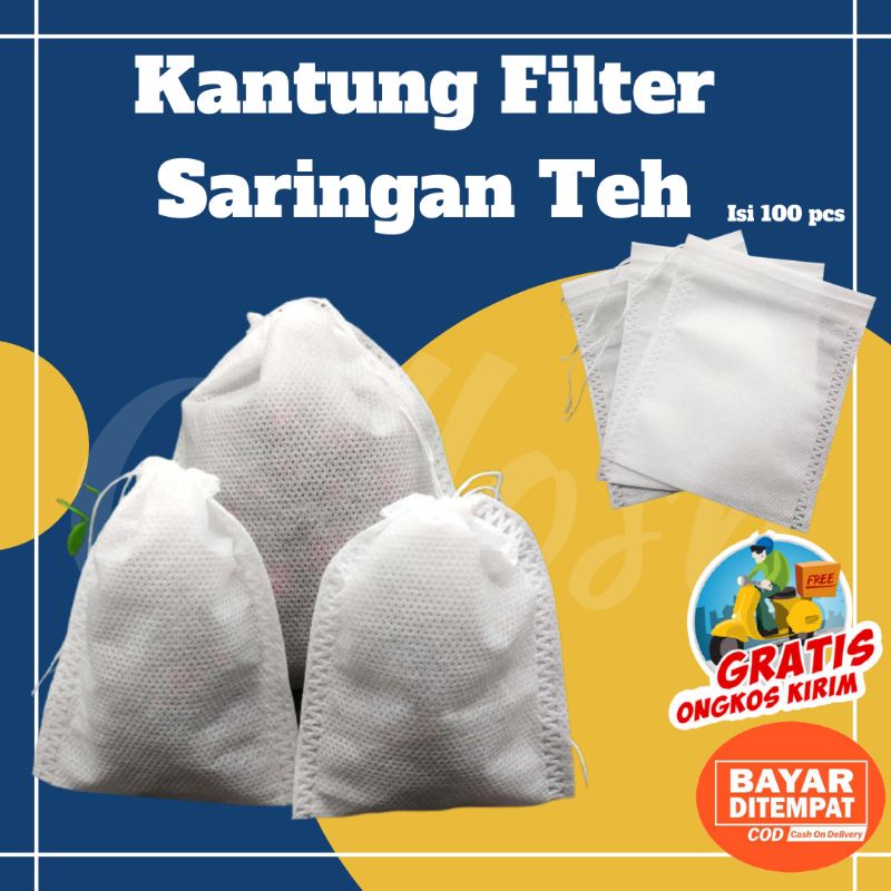 Kantong Filter Saringan Teh Celup Kosong Teabag 100 PCS