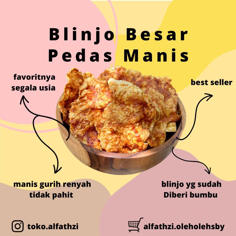 

✨Oleh-Oleh Surabaya✨ Keripik Blinjo Besar Pedas Manis 100gr