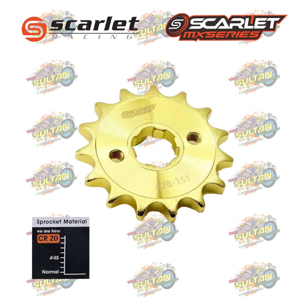 GEAR DEPAN GIGI TARIK GIR GOLD 428 WR 155 13T 14T 15T 16T SCARLET RACING