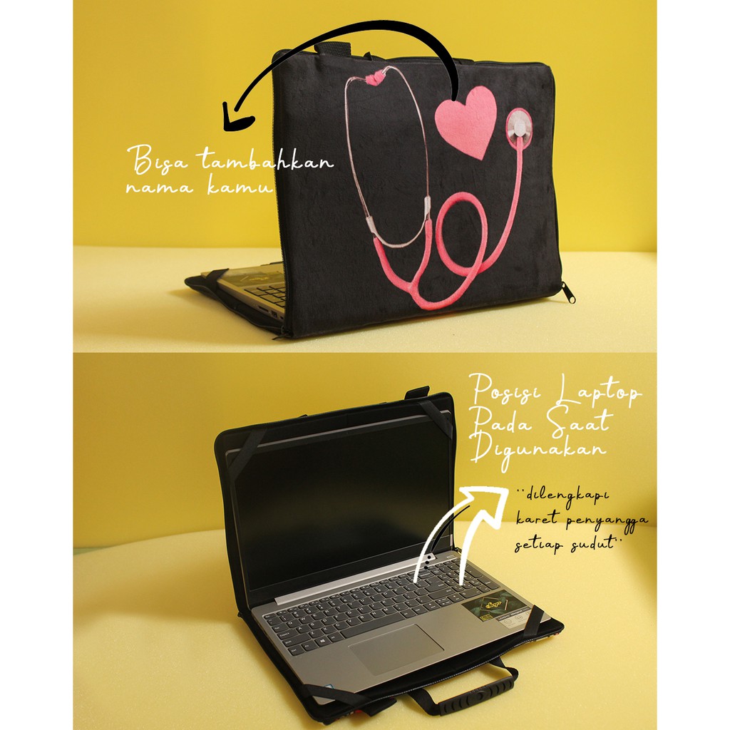  Tas  Laptop  Stetoscope Stetoskop 10 17 Inch Sablon Softcase 