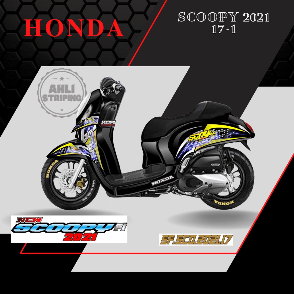 SCOOPY STICKER STRIPING SCOOPY 2021 - STIKER STRIPING LIST MOTOR HONDA SCOOPY 2021 VARIASI HOLOGRAM 