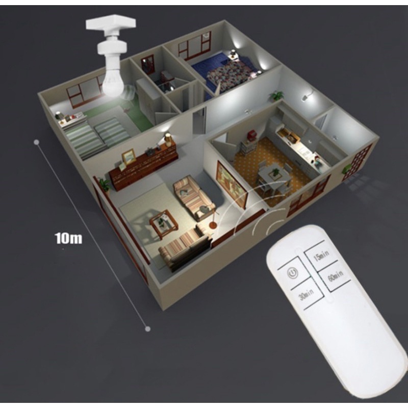 Fitting Lampu Remote Control E27 - Fitting Lampu Bohlam E27 - Lampu bohlam menggunakan remote