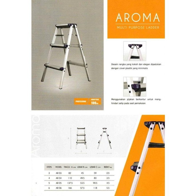 Tangga lipat Aluminium Aroma Fortuna 82cm