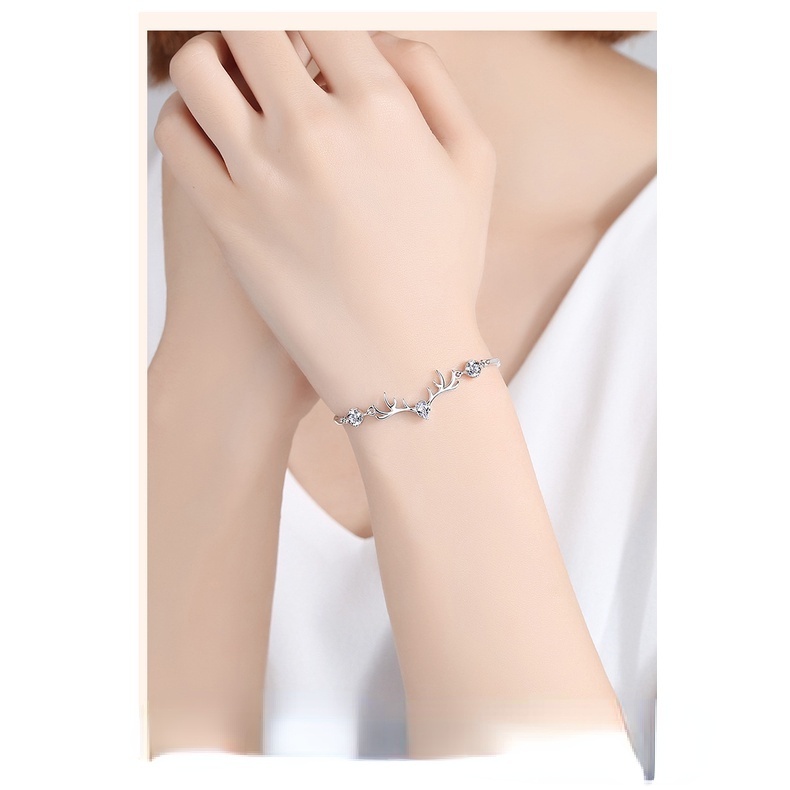 Gelang Bahan Stainless Steel 925 silver plated Gaya Korea Untuk Wanita
