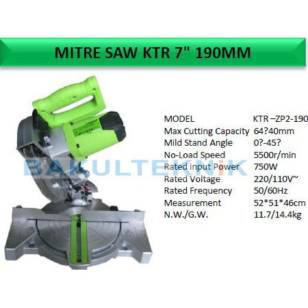 Buruan Serbu] Miter Saw Kentaro 750 Watt Garansi 1 Tahun