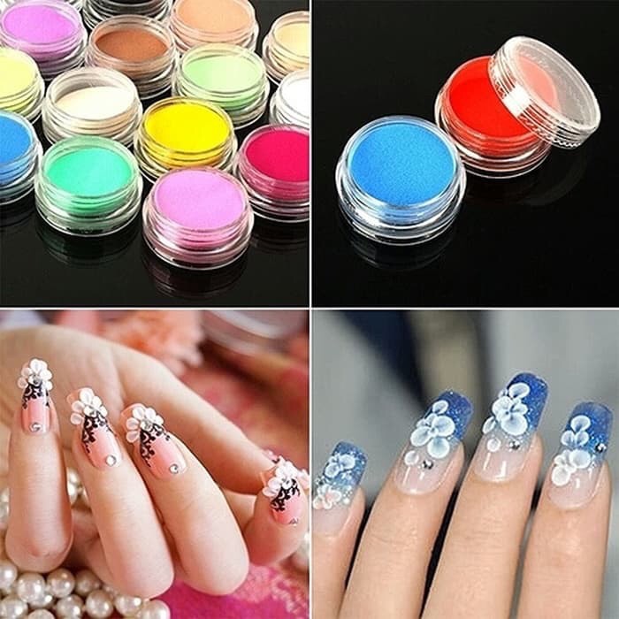 Bubuk akrelik acrylic powder 12 warna wedding nail 3d flower Produk Good Quality