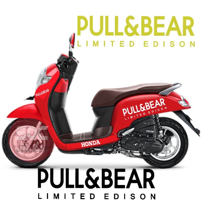 Cutting Stiker Striping  Scoopy 2017-2021 Full & Bear Stiker Vespa Genio Lexi