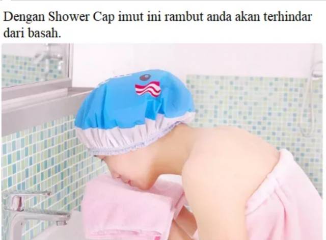 SHOWER CAP KARAKTER /TOPI TUTUP KEPALA MANDI