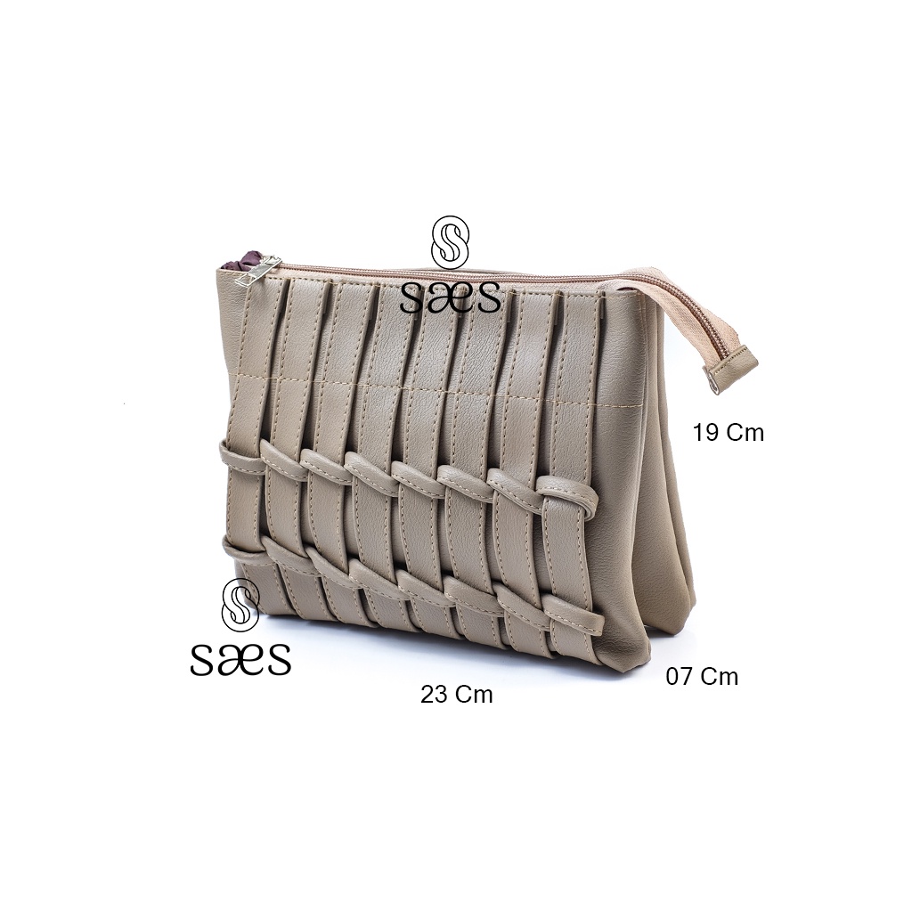 Saes Clutch Kulit Wanita Statice Multifungsi Tas Selempang Wanita Tas Genggam saes Murah Semanggi saes store 001