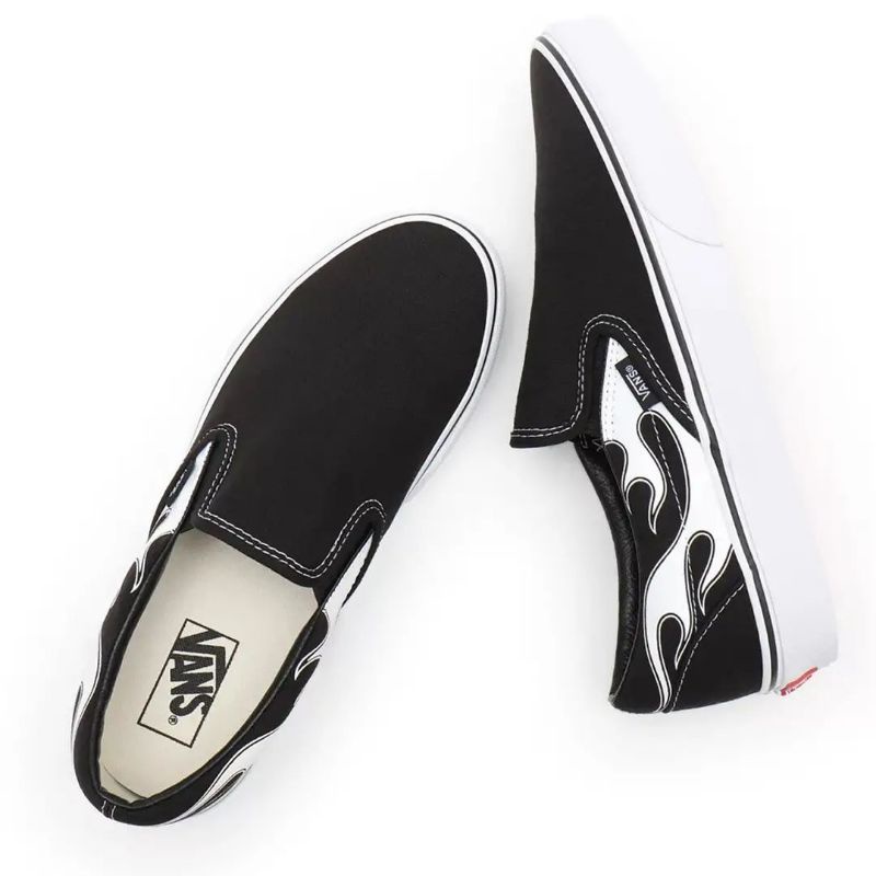 Vans Slip On Flame Black White Original