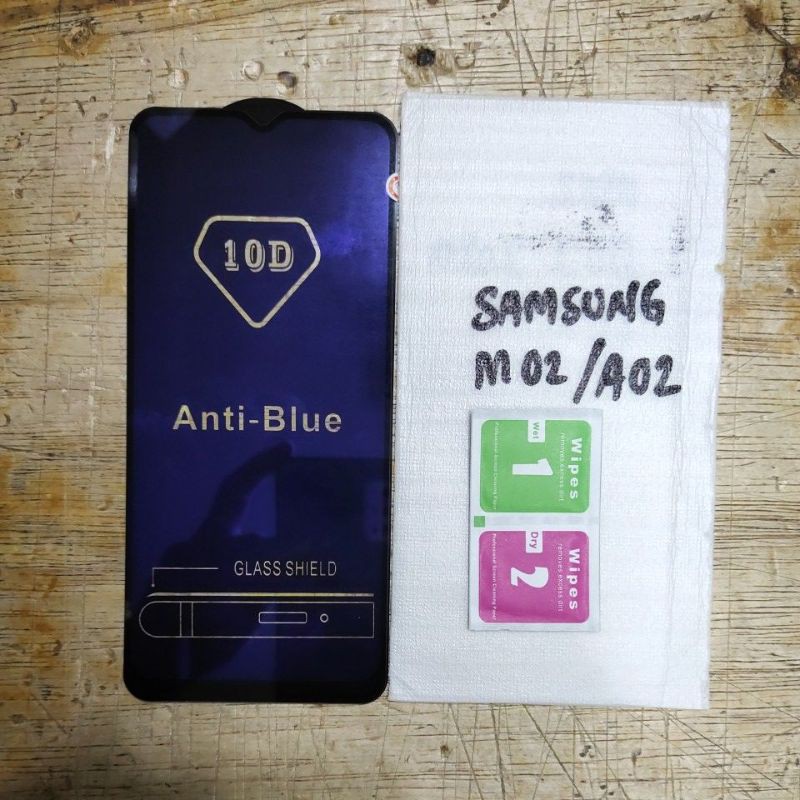 SAMSUNG A02 / SAMSUNG M02 tempered gorila glass kaca bening,full, anti blue &amp; softcase karet silikon