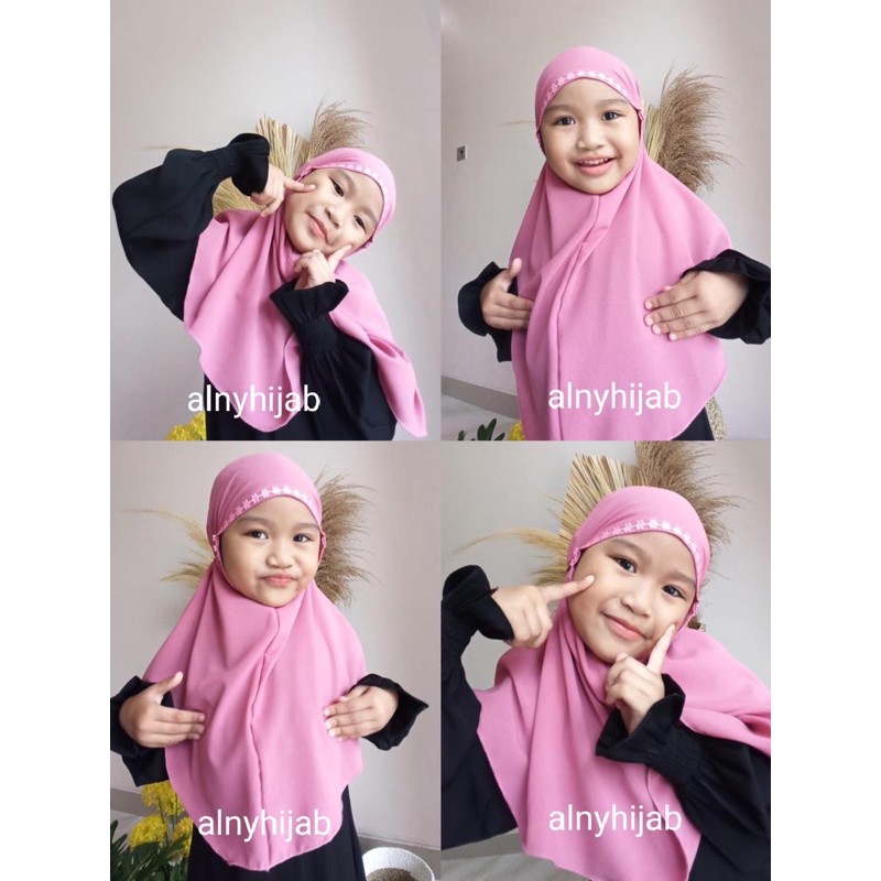 Alny Hijab - Bergo Anak Maryam Diamond Jilbab Anak Instan Kerudung Bergo Melati