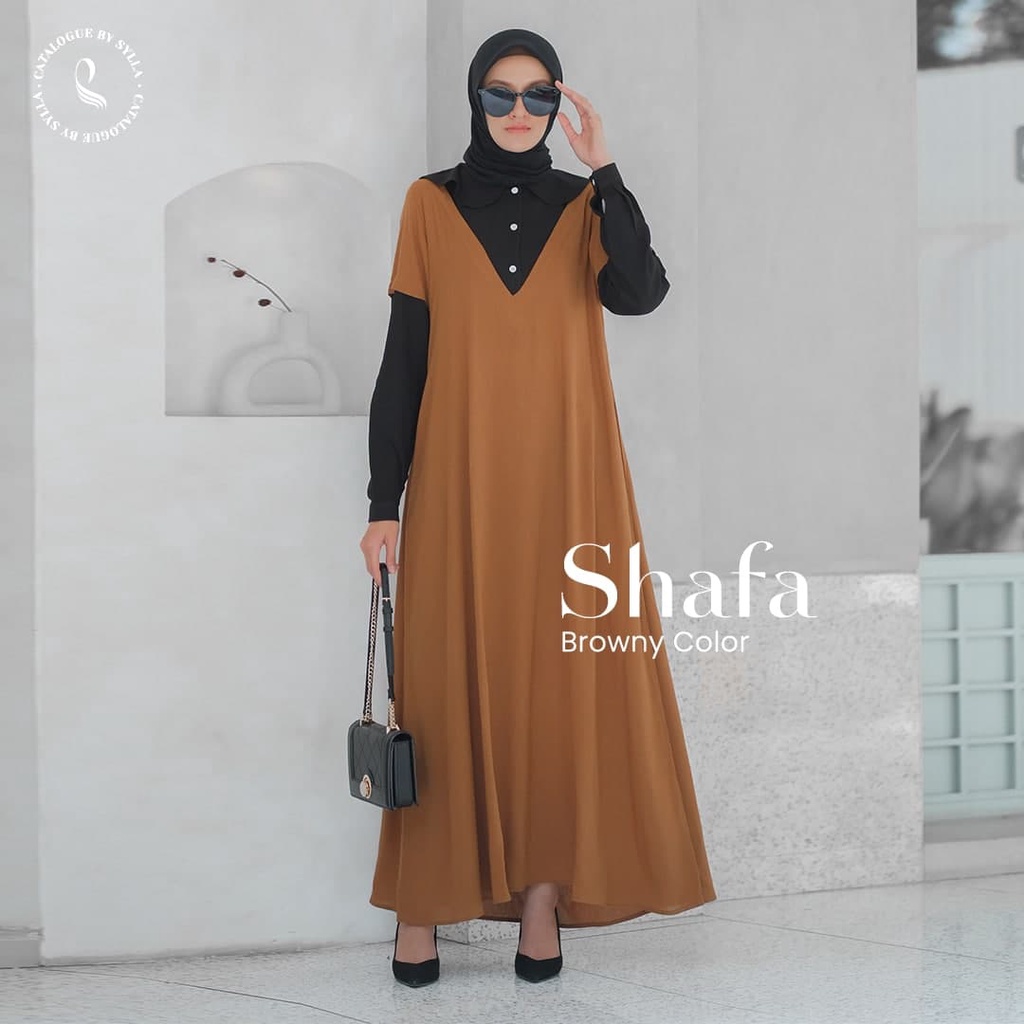 Gamis Formal Kasual Look SHAFA Dress Syari by Sylla Hijab