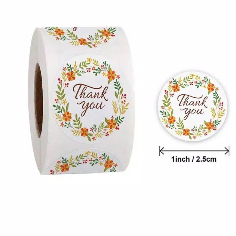 [100PCS] (Part 2) Sticker Label Thank You for Your Order Baked with Love Diameter 2,5cm-H