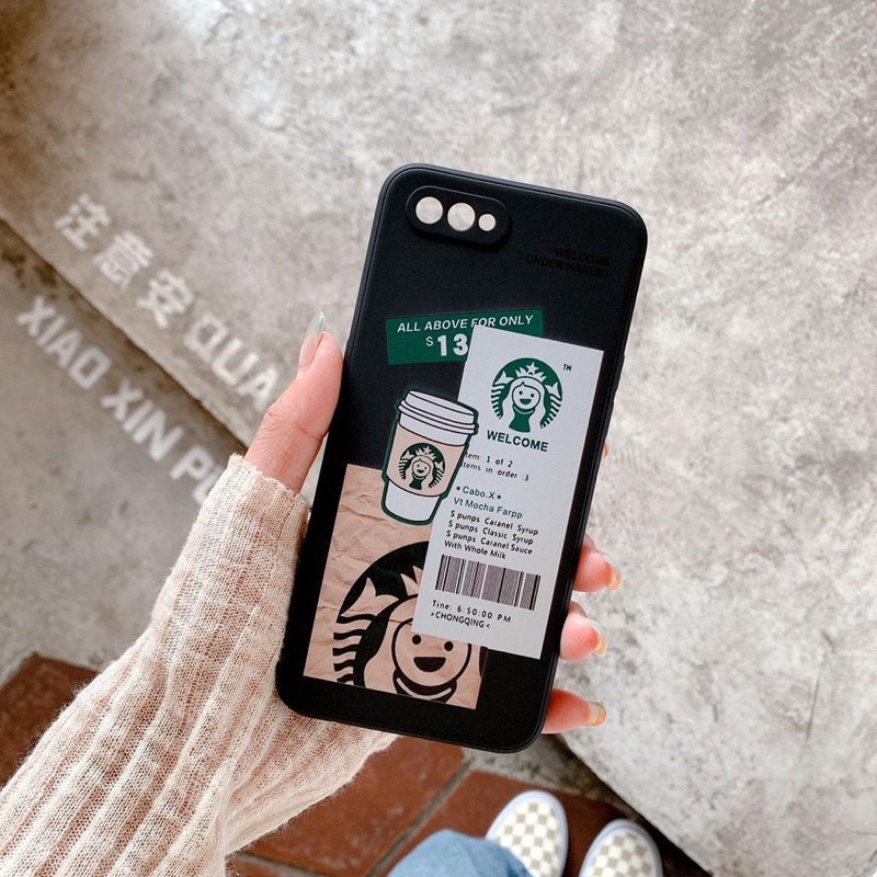 Soft Case Silicone Square Edge Starbucks Black iPhone 6 7 8 SE 6+ 7+ 8+ X XR XS 11 12 Pro Max