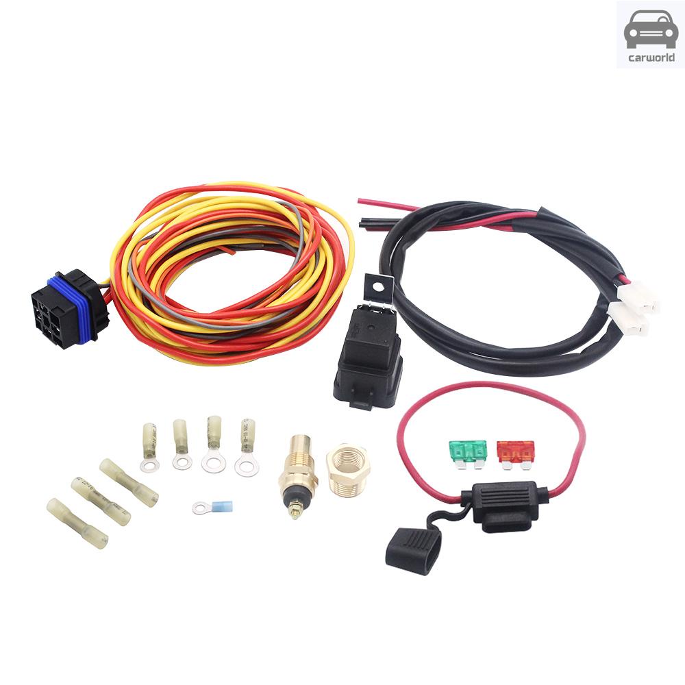 165 185 Electric Fan Relay Wiring Harness Thermostat Sensor 40a Kit Heavy Duty Shopee Indonesia
