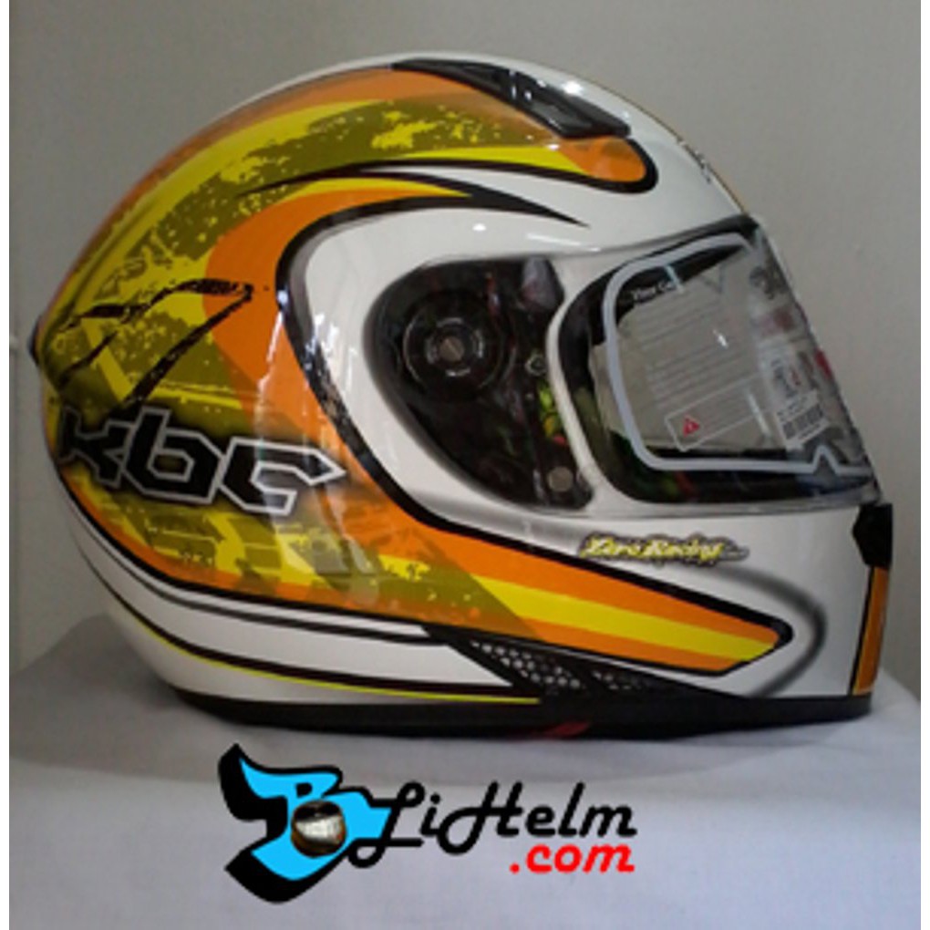 helm KBC V ZERO BLACK YELLOW WHITE Berkualitas