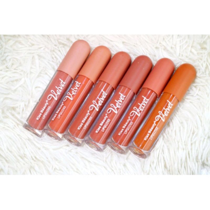 promo cod lipmatte lipgloss kiss beauty velvet matte 7954 tutup bulat lipstik liptint lipbalm