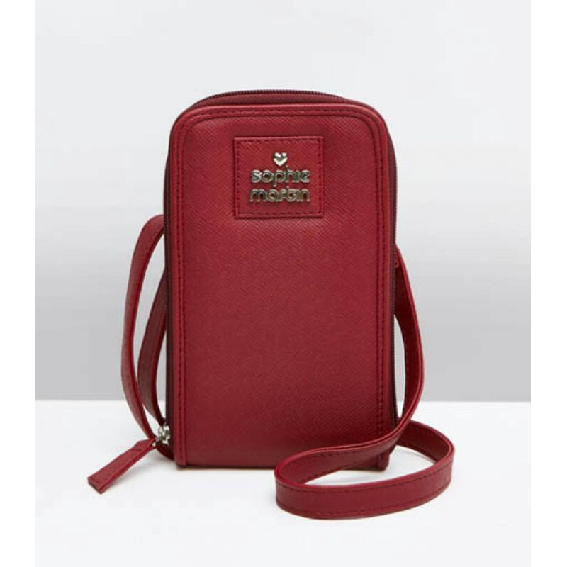 DOMPET SOPHIE MARTIN PARIS WANITA ALIANORA W2126R1 SLEMPANG SELEMPANG MARON MINI KARTU SLOT