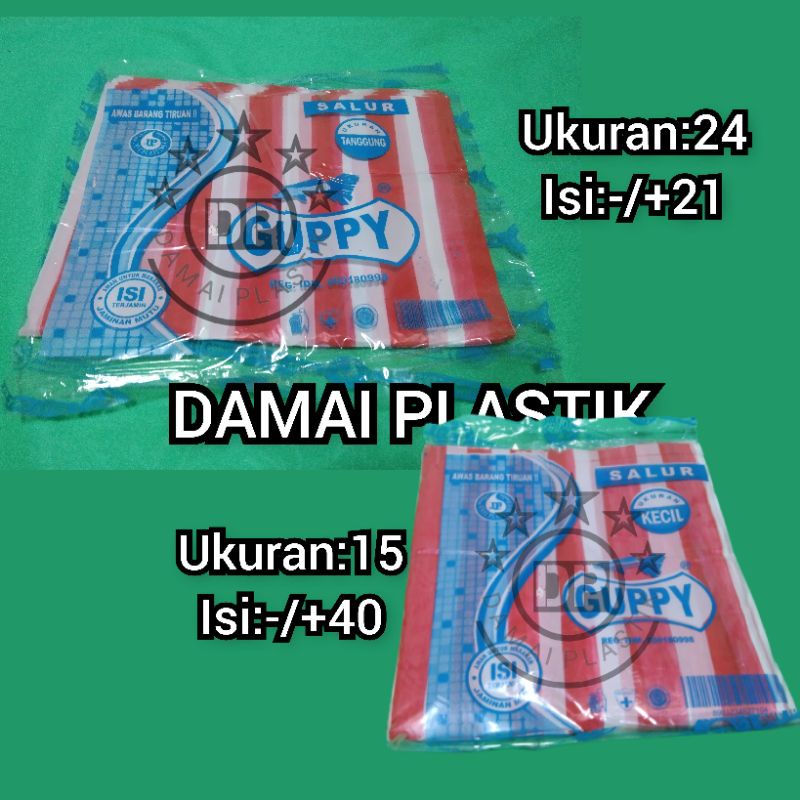 Kantong Plastik Salur Merah Putih Ukuran 15 24