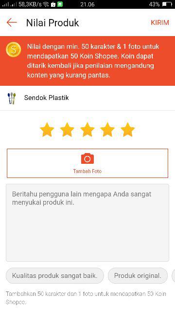 Sendok Plastik 1 Lusin