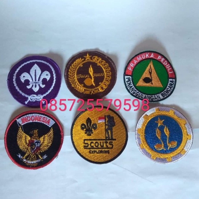 BORDIR PRAMUKA / TUNAS / CIKAL / WOSM / GARUDA / AMBALAN / SCOUT EXPLORING / PRAMUKA PEDULI