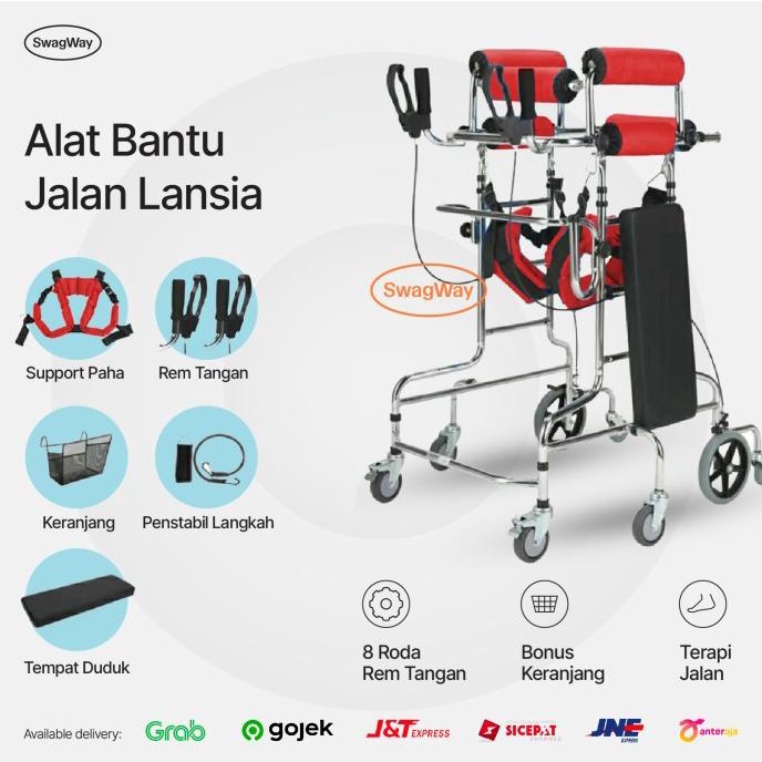 rollator walker alat bantu jalan roda beroda terapi lansia difabel