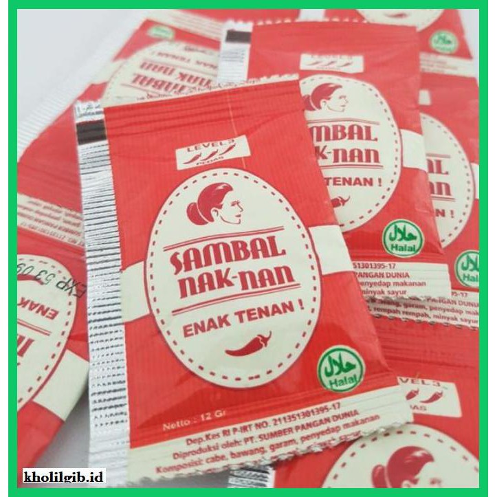 

Aneka-Sambal- Sambal Pedas Naknan Sachet 50Pcs/Pack -Pedeeeeeezzzzzzz.