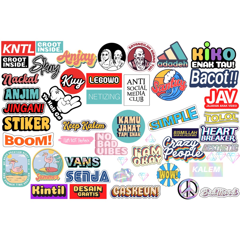 Sticker Aeshtetic Stiker Estetik Stiker Laptop Stiker Motor Stiker Hypebeast Shopee Indonesia