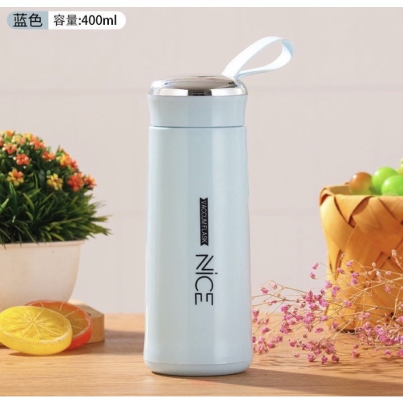 Botol minum Anak - Botol minum Kaca - Botol kaca 400ml - Botol Vaccum Flask NICE 400ml