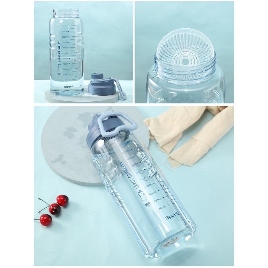 Kapasitas besar 1500/1800/2200/2600ml botol air portabel