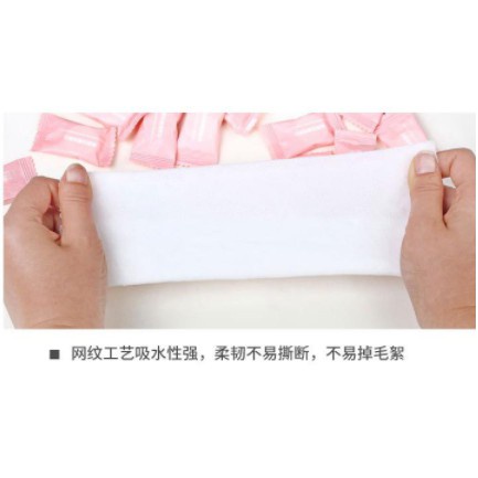 Tissue Handuk Mini Permen Travelling Liburan Kompress Towel Portable per 5 pcs