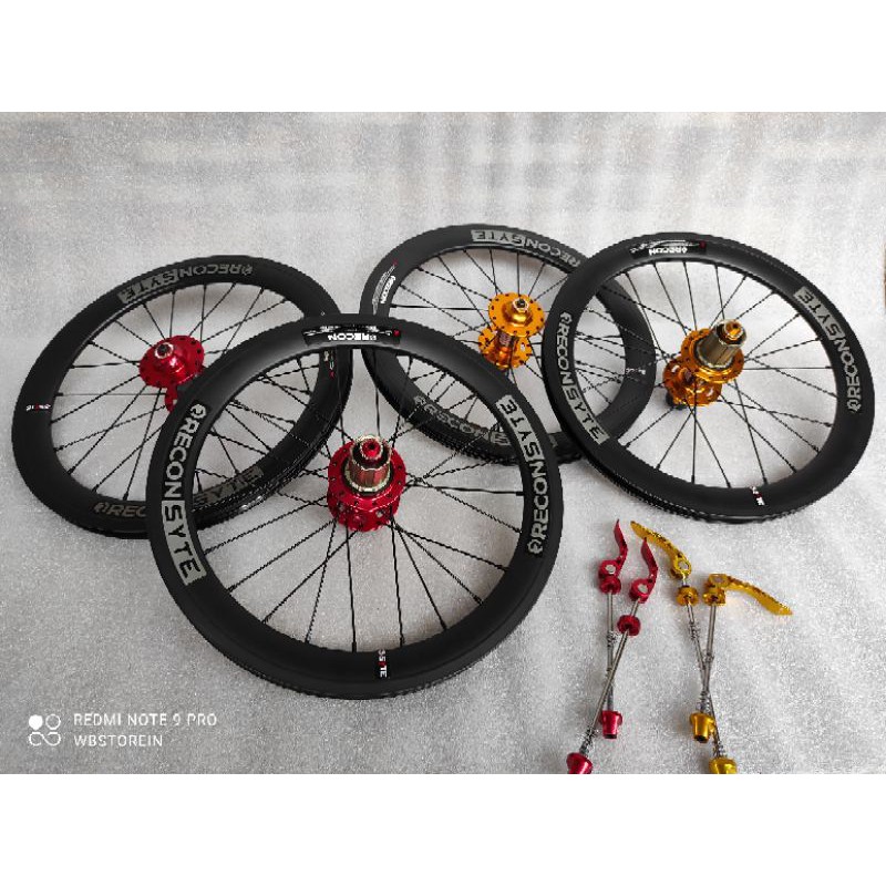 Wheelset Alloy SYTE Recon 16 Inch - 349 / VELG 16 Plus Hub Freehub Jangkrik 24 H Disc Brake KOMPLIT
