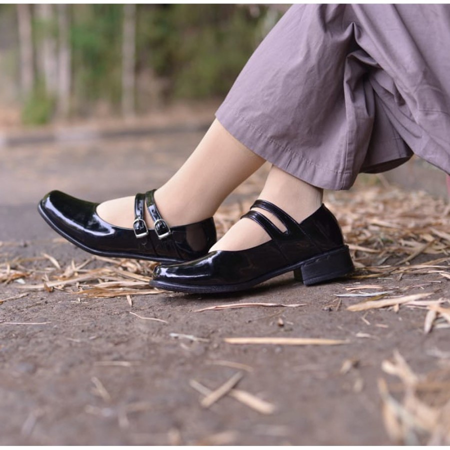 Sepatu Pantofel Wanita (Big Size 40-41-42-43-44-45) Heels Formal Pesta Kulit Hitam / Ukuran Besar Jumbo