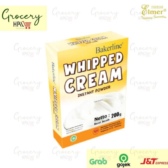 

WHIPPED CREAM BAKERLINE ( POWDER BUBUK WHIP CREAM ) 200 GRAM TERLARIS TERPERCAYA ORIGINAL