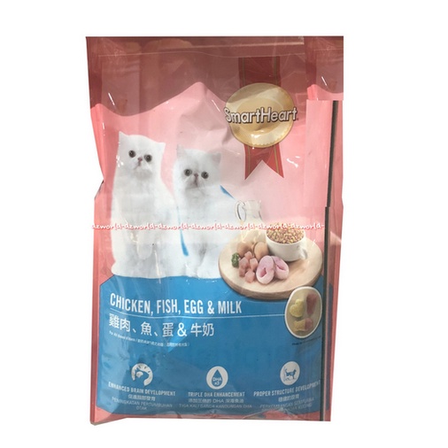 Smartheart Chicken Fish Egg &amp; Milk 450gr Makan Kucing Smart heart dilengkapi dengan minyak ikan Smart Heart