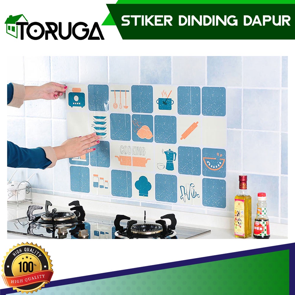 Wallpaper Dinding Sticker Dapur Anti Minyak Motif Kartun Lucu Warna Dekorasi Keren Lucu