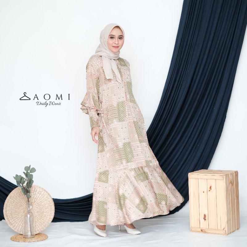 Gamis maxmara Gamis maxmara lux gamis maxmara jumbo gamis kondangan  dress kondangan Aghniya (green)