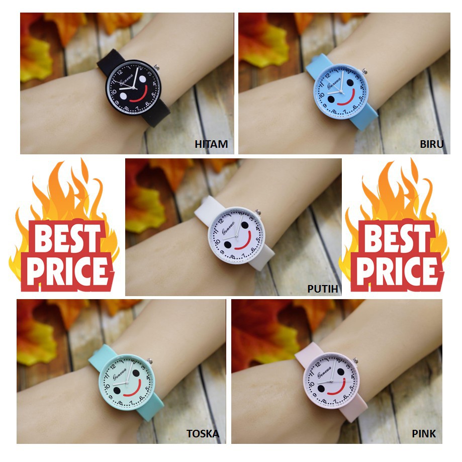 Jam Tangan Wanita Murah HARAJUKU SMILE Korean Style Geneva // GN038