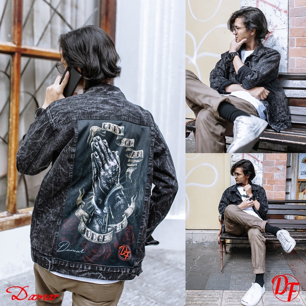 JAKET DENIM PRIA - JAKET DENIM PRINT - JAKET DENIM SANWASH - JAKET JEANS WASHING