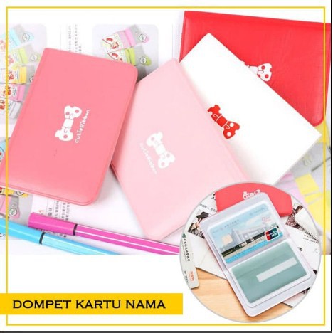 Dompet Kartu Nama / ATM Plastik Motif Cute Ribbon (Isi 12 Kartu)