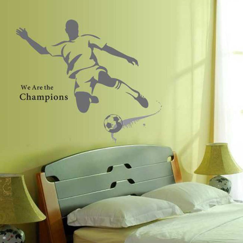 Decal Player Wall Vinyl Soccer Mural Decor Football Kids Sticker