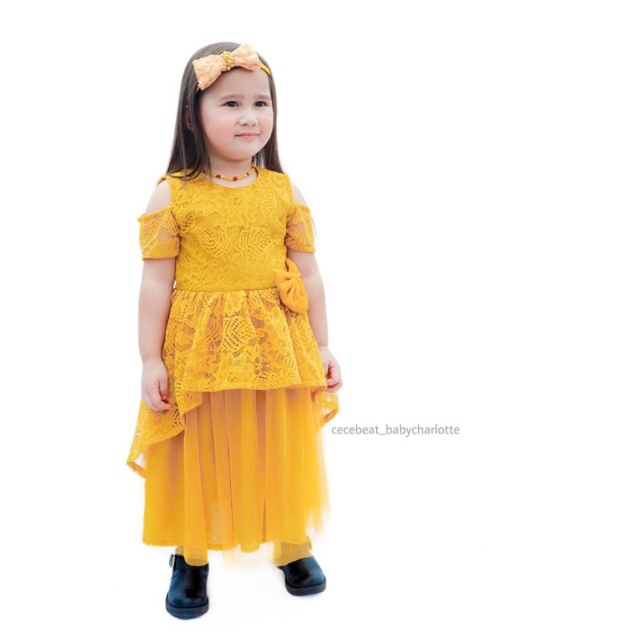 DRESS BROKAT ANAK / QUEEN BROCADE / BAJU PESTA ANAK PEREMPUAN / DRESS PESTA ANAK / BAJU NATAL COUPLE
