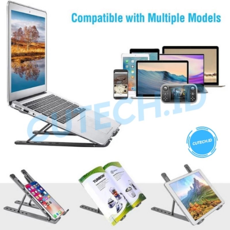 Holder Laptop Lipat Adjustable Anti Slip Untuk HP / TABLET / Laptop / Notebook