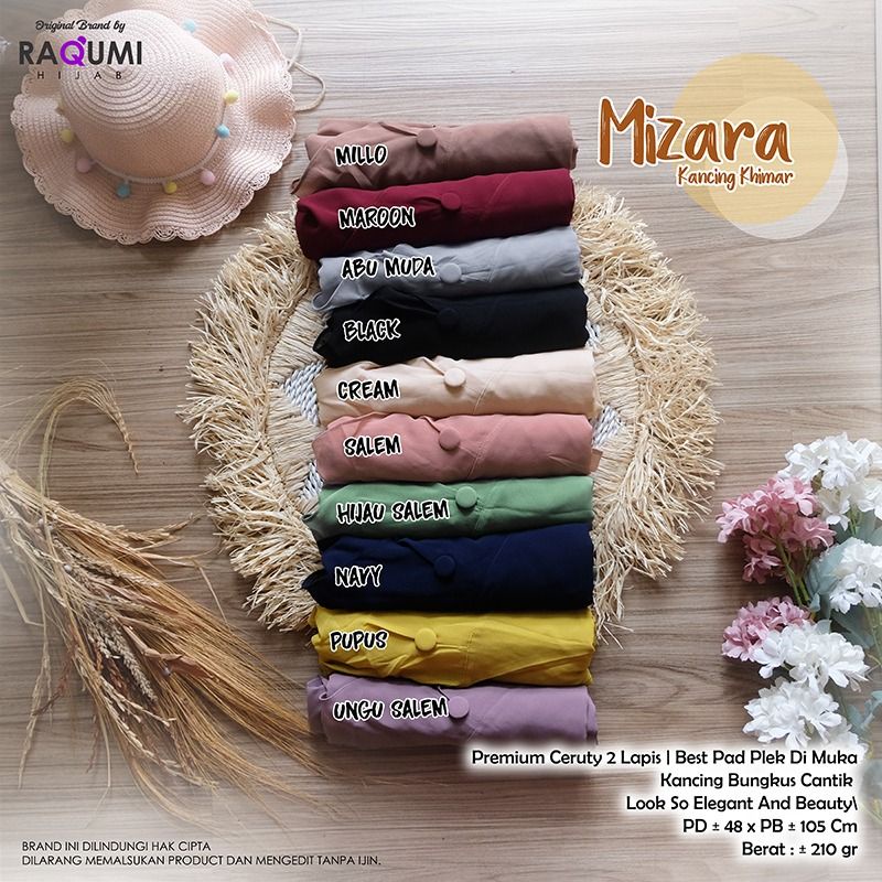MIZARA KANCING KHIMAR ORIGINAL RAQUMI | NEW RAQUMI HIJAB | KHIMAR BEST PAD RAQUMI