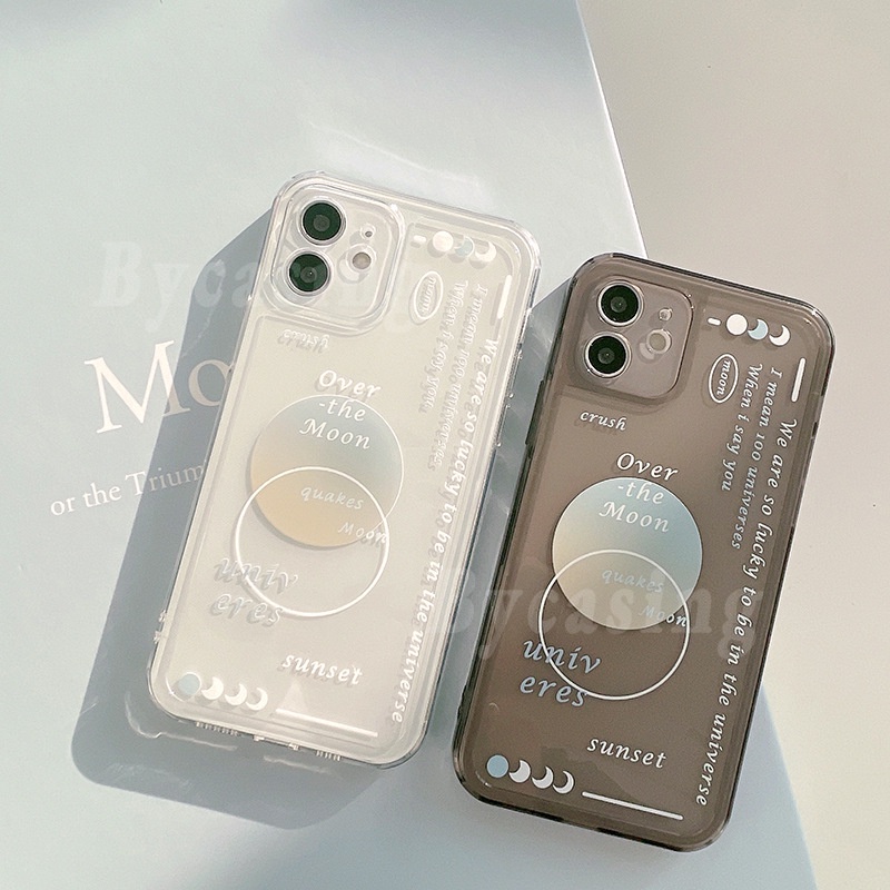 Soft Case Silikon Transparan Motif Bulan Untuk Iphone 13 Pro Max 12 11 X Xr Xs 7 8 Plus 6 6plus Se 2020