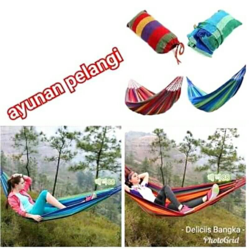 Hammock/ayunan gantung, rainbow/pelangi